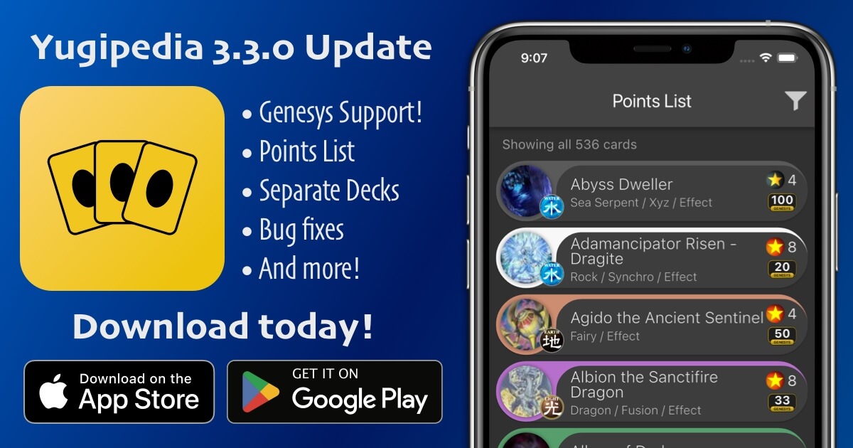 Yugipedia 3.3.0 Update